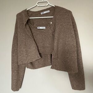 zara tank top & cardigan